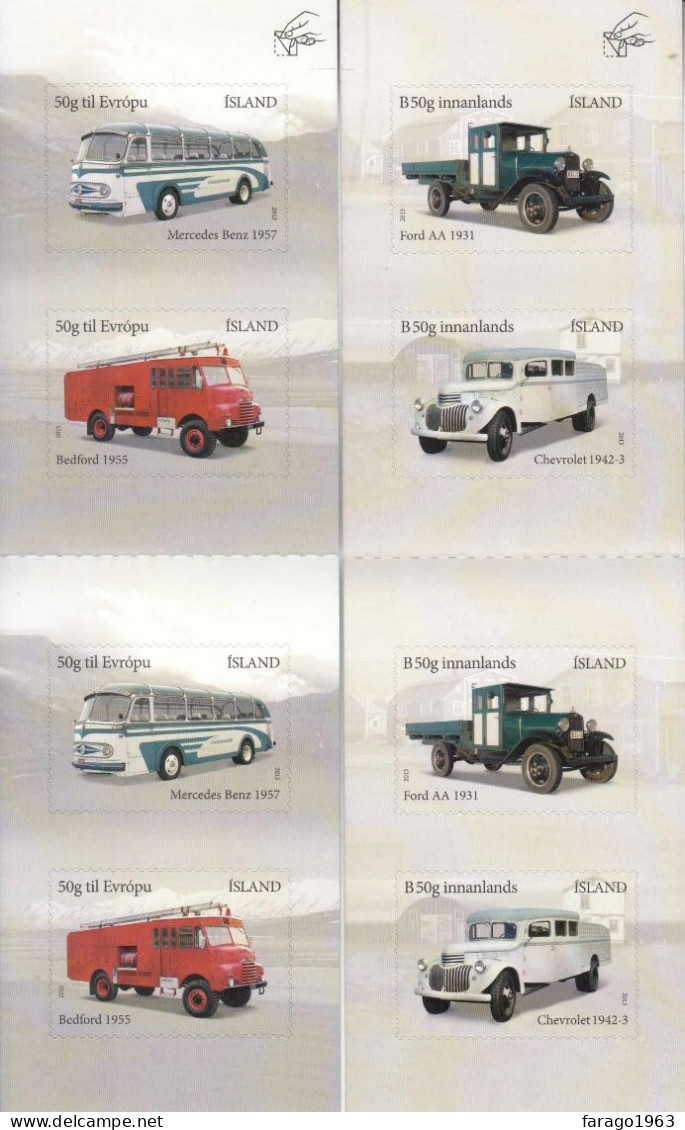 2013 Iceland Trucks Firetrucks Buses Ford Chevrolet Benz Complete Set Of 2 Booklets MNH - Unused Stamps