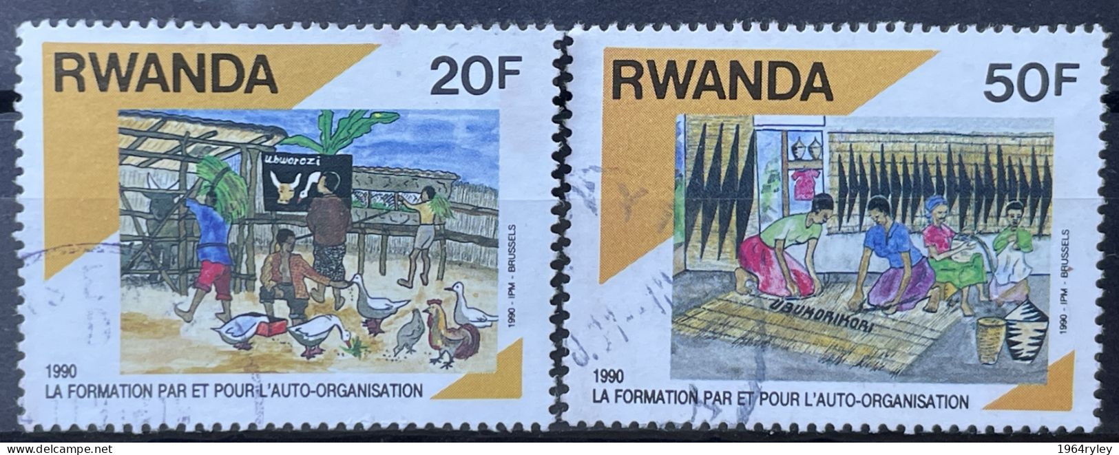 RWANDA -  (0) - 1990 - # 1446/1449  2 Values - Usati