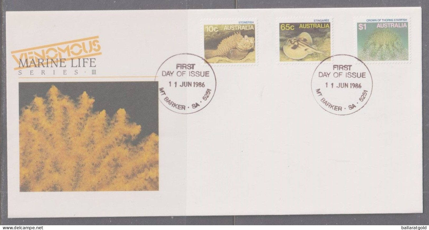 Australia 1986 Marine Life First Day Cover - Mt Barker SA - Covers & Documents