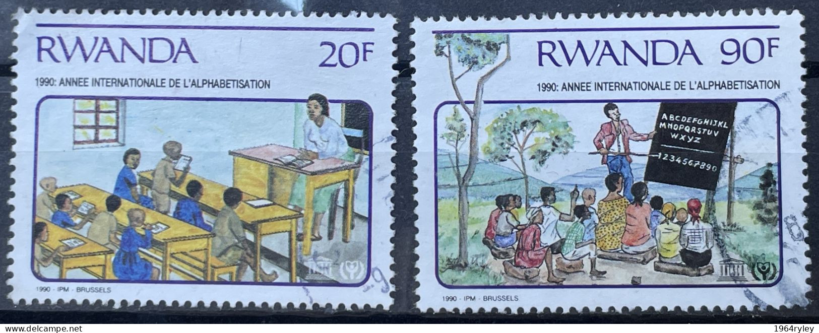 RWANDA -  (0) - 1990 - # 1442/1445  2 Values - Usati