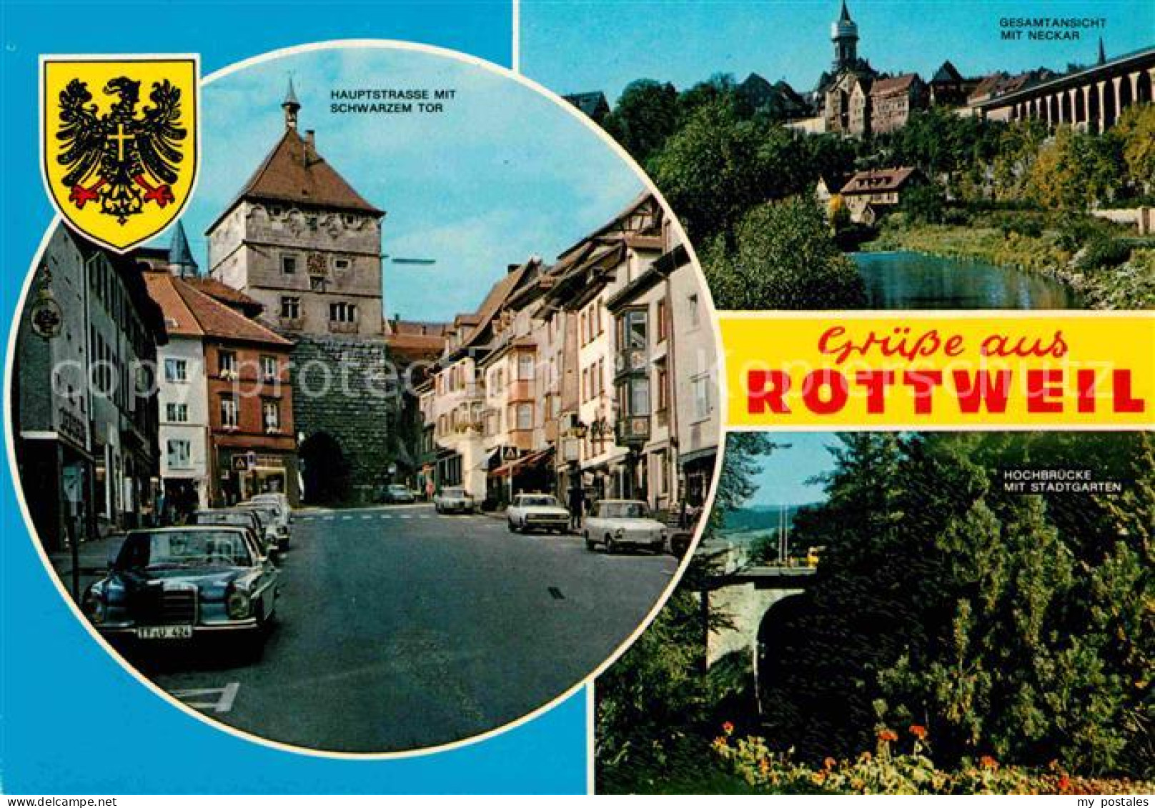 72771508 Rottweil Neckar Hauptstr Mit Schwarzem Tor Neckerpartie Hochbruecke Sta - Rottweil