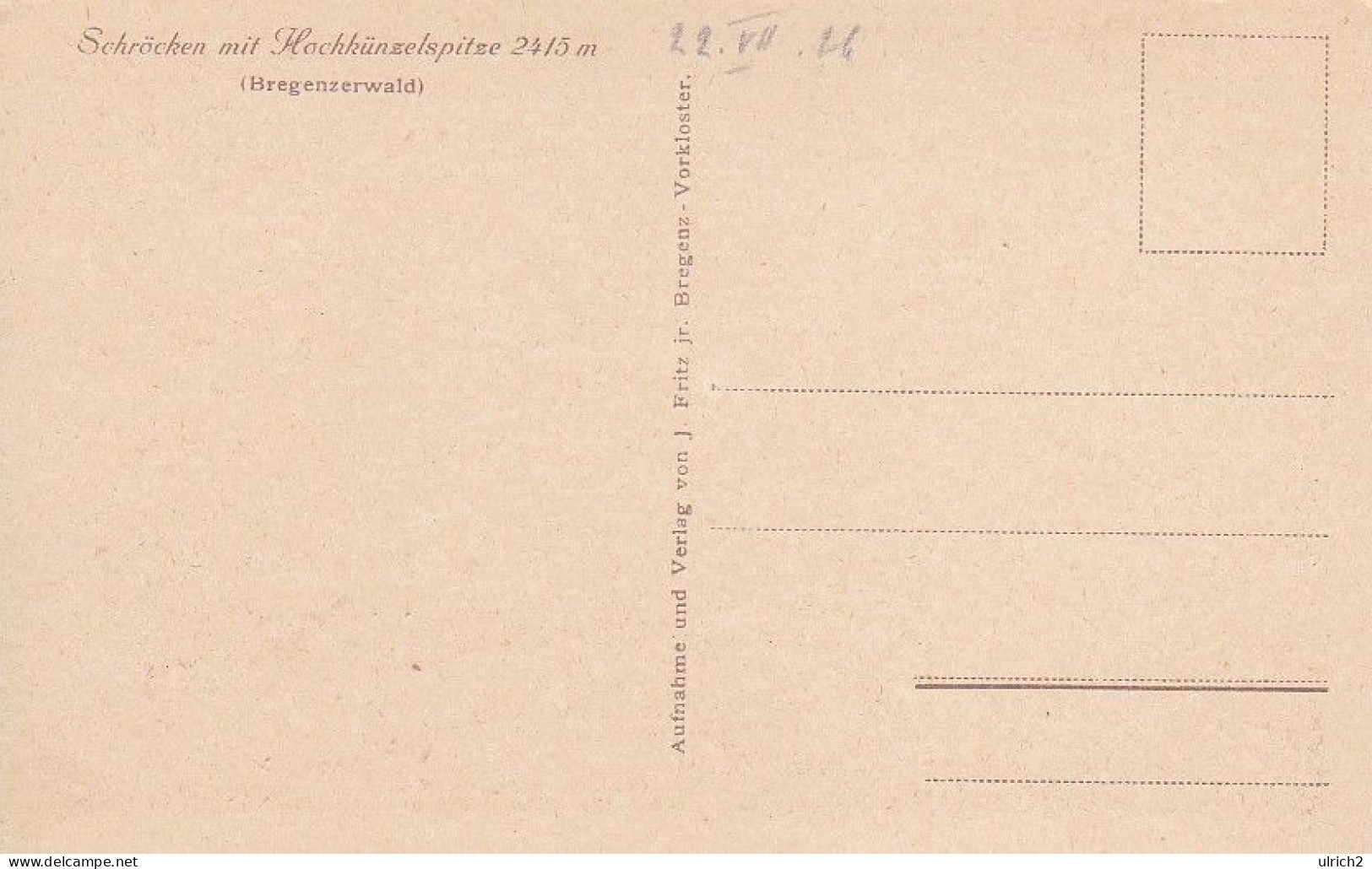 AK Schröcken Mit Hochkünzelspitze  - Ca. 1920 (67608) - Bregenzerwaldorte