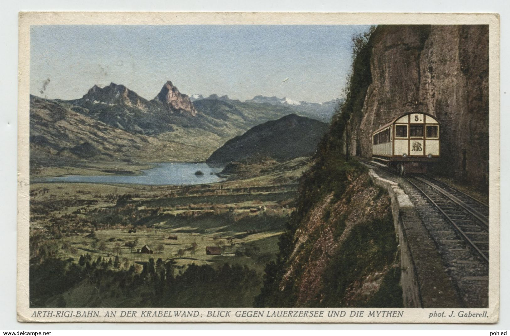 01208*SWITZERLAND*HELVETIA*ARTH-RIGI-BAHN AN DER KRABELWAND*STEMPEL HOTEL RIGI-KULM*1925 - Lauerz