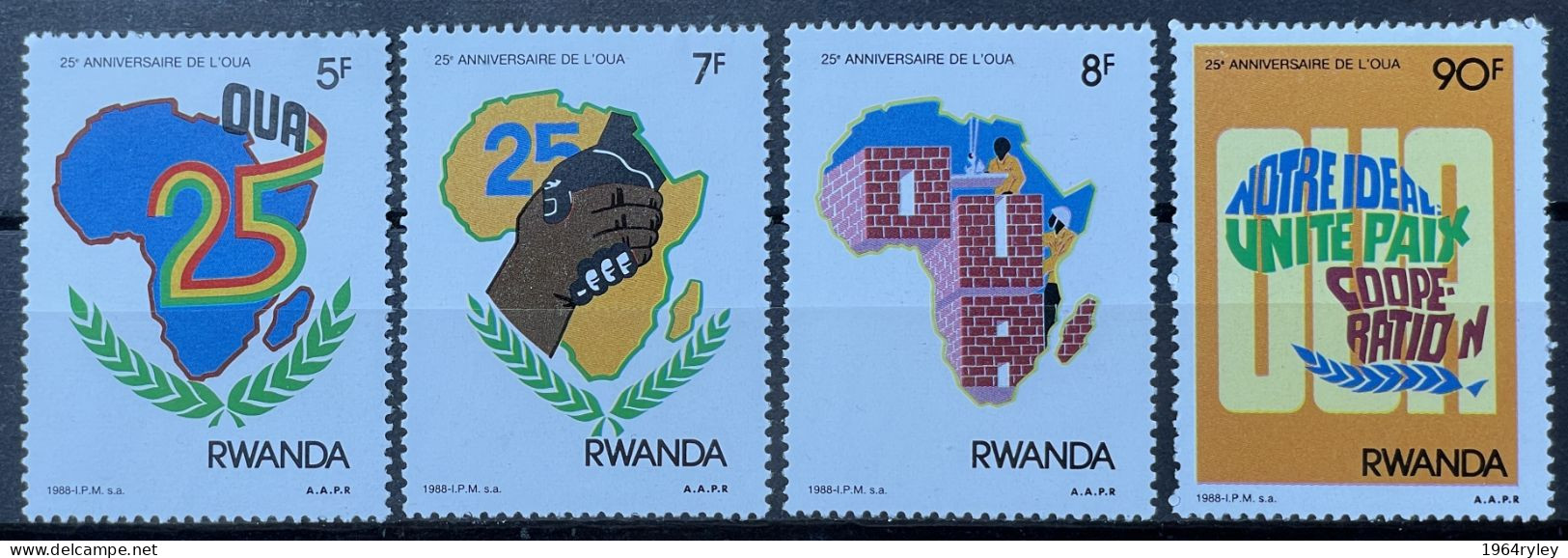 RWANDA -  MNG - 1988 - # 1398/1401 - Neufs