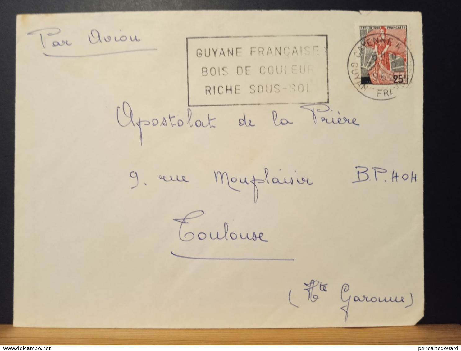 Marianne à La Nef 1216 Sur Lettre, De Cayenne En Guyane Le 30/10/1962 - 1959-1960 Marianne In Een Sloep