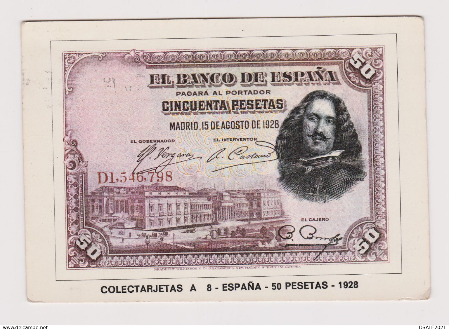 Spain Spanian 1928 Bancnote 50 PESETAS, Vintage Photo Postcard RPPc AK W/Topic Stamps Sent To France (68014) - Monete (rappresentazioni)