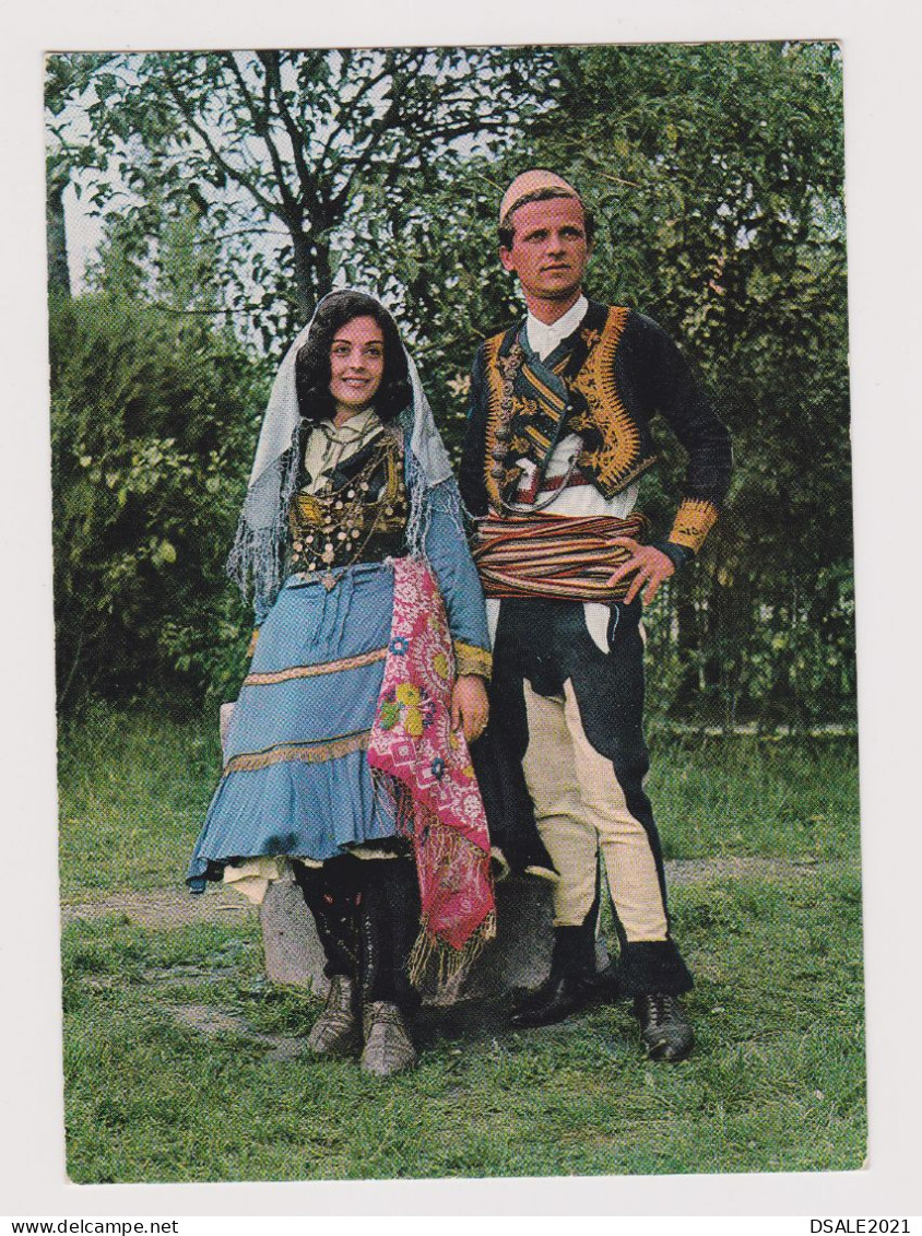 Albania Albanian Young Man And Woman W/Traditional Costumes SHKODRA, View Vintage Photo Postcard RPPc AK (68065) - Albanie