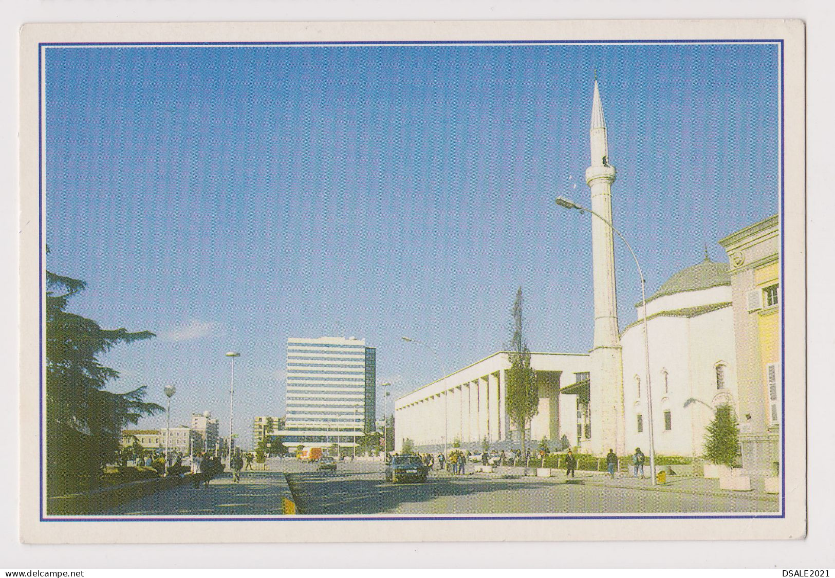 Albania Albanian Capital City TIRANA, Street Scene, Car, Mosque, View Vintage Photo Postcard RPPc AK (68176) - Albanie
