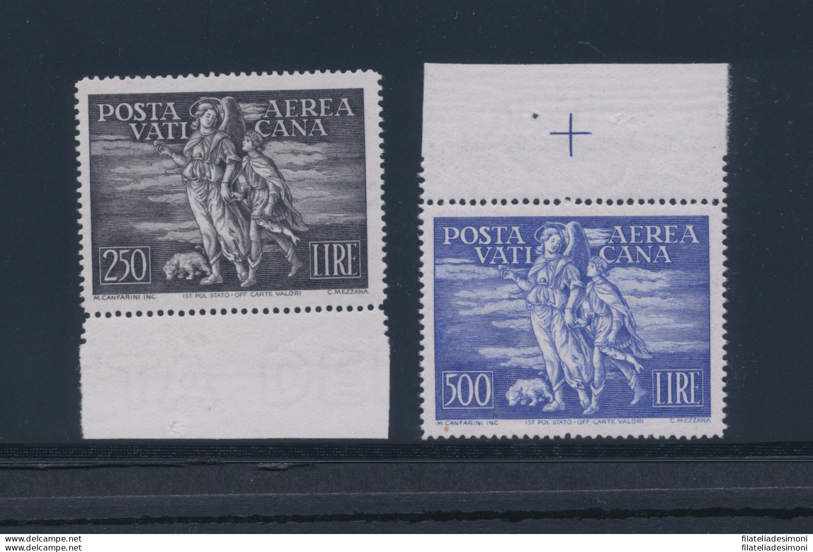 1948 Vaticano, Posta Aerea, Tobia N. 16/17, 2 Valori, MNH** - Centrati - Bordo Di Foglio - Certificato Di Garanzia Filat - Poste Aérienne