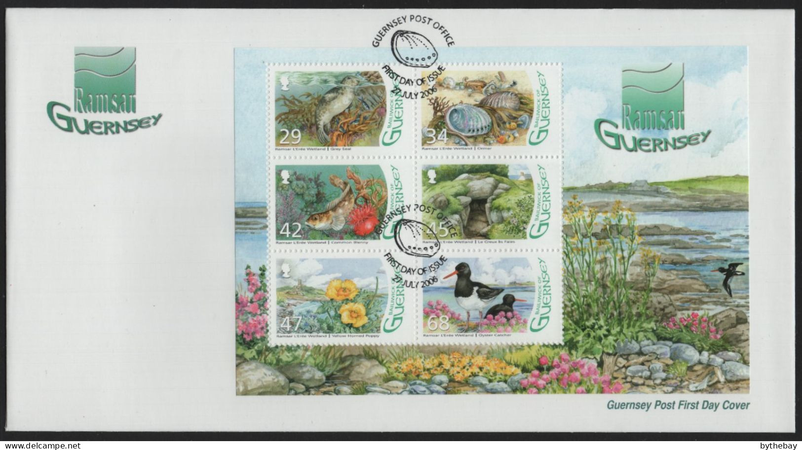 Guernsey 2006 FDC Sc 917a Flora And Fauna L'Eree Wetlands Sheet Of 6 - Guernesey