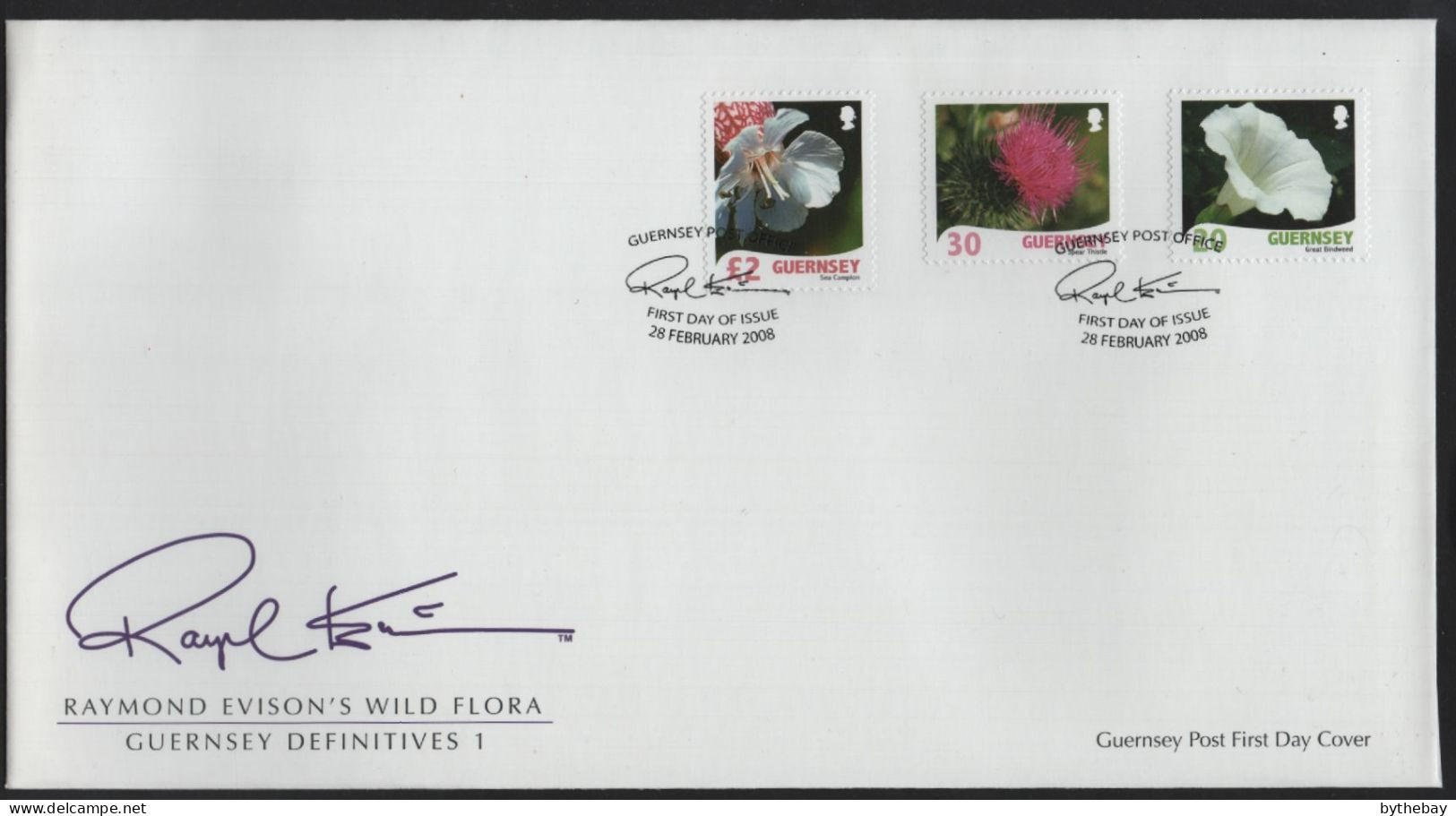 Guernsey 2008 FDC Sc 978-984 Flowers By Raymond Evison - Guernesey