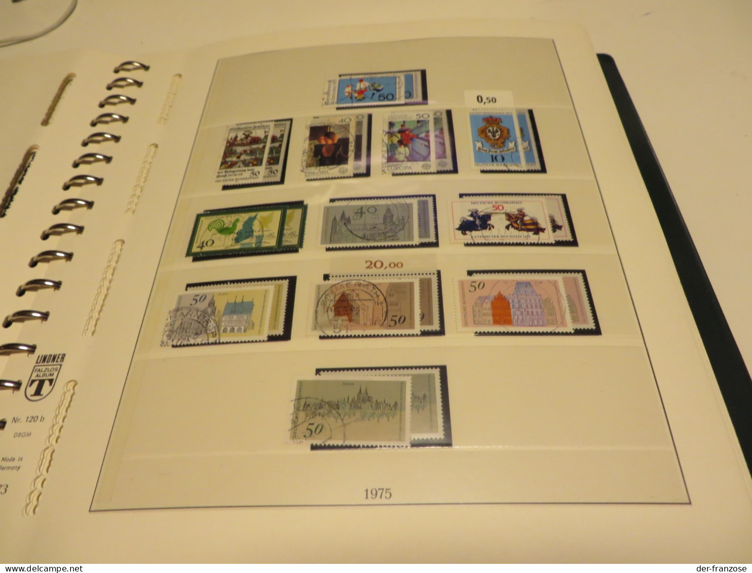 DT. - BUND  1974 bis 1983  o /  ** /  MARKEN  auf LINDNER - T - SEITEN  im  RINGBINDER