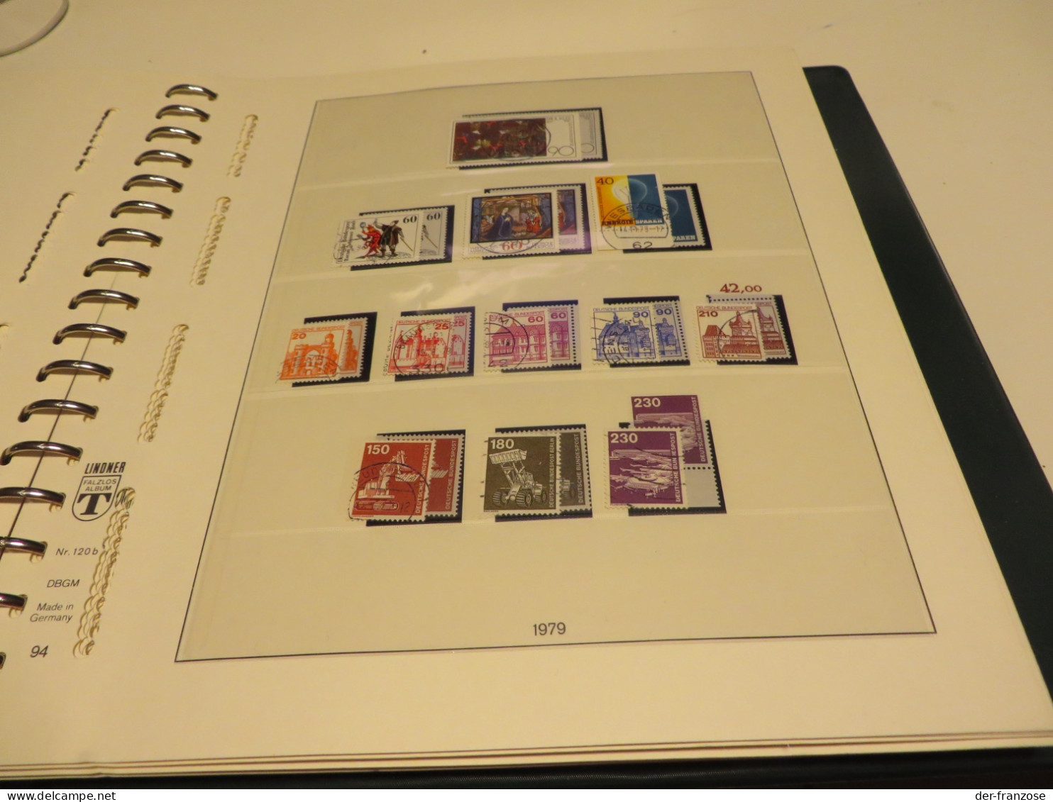 DT. - BUND  1974 bis 1983  o /  ** /  MARKEN  auf LINDNER - T - SEITEN  im  RINGBINDER