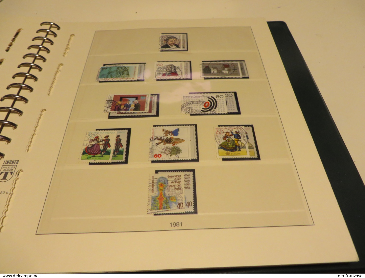 DT. - BUND  1974 bis 1983  o /  ** /  MARKEN  auf LINDNER - T - SEITEN  im  RINGBINDER