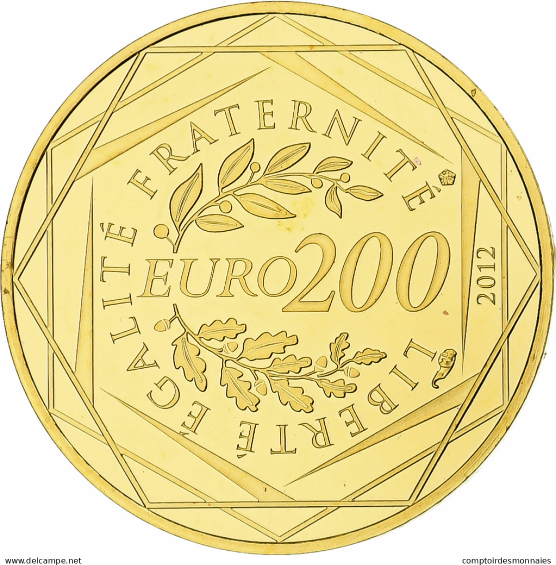 France, 200 Euro, Régions Françaises, 2012, MDP, BU, SPL+, Or - France