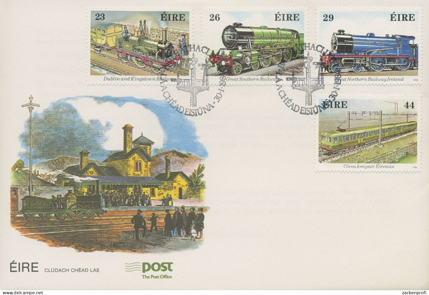 Irland 1984 150 Jahre Irische Eisendbahnen Ersttagsbrief 528/31 FDC (X18695) - FDC