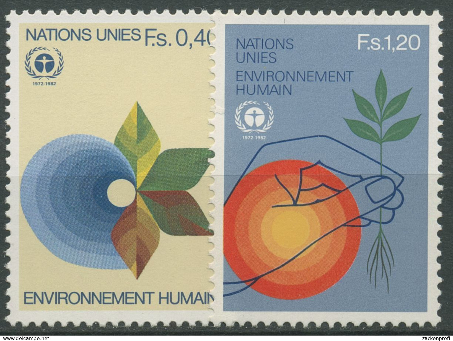 UNO Genf 1982 Umweltschutz-Konferenz Stockholm Wasser Blätter 105/06 Postfrisch - Ongebruikt