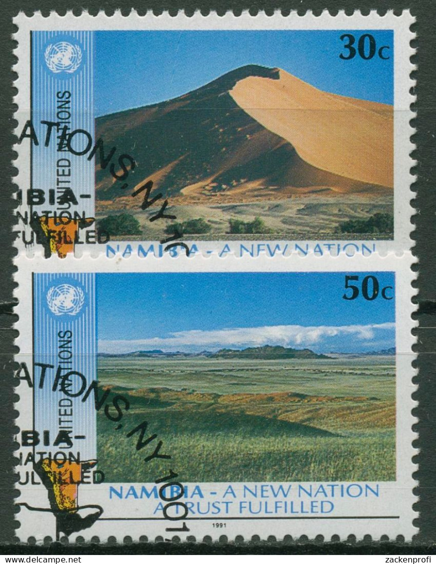 UNO New York 1991 Namibia Dünen Wüste 612/13 Gestempelt - Usados