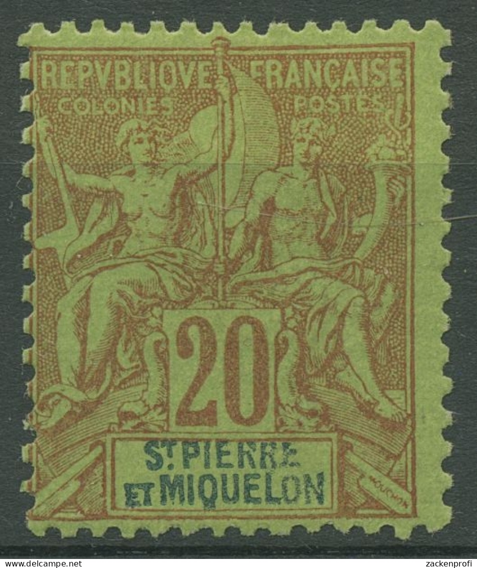 Saint-Pierre Et Miquelon 1892 Kolonialallegorie 52 Mit Falz - Nuovi