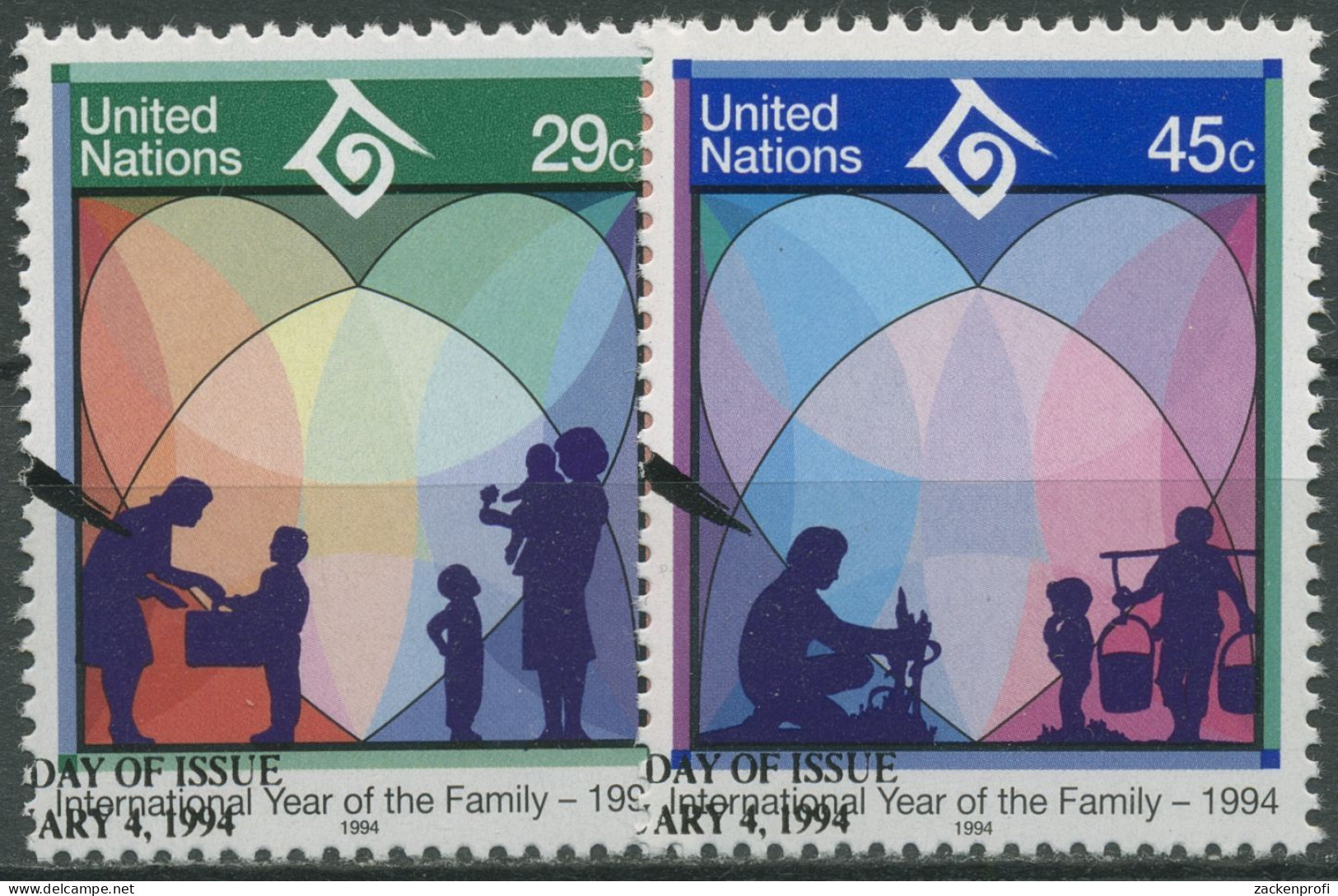 UNO New York 1994 Jahr Der Familie 661/62 Gestempelt - Gebraucht