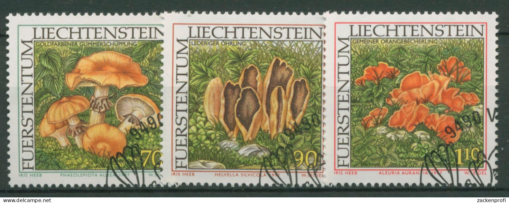 Liechtenstein 1997 Seltene Pilze 1152/54 Gestempelt - Usados