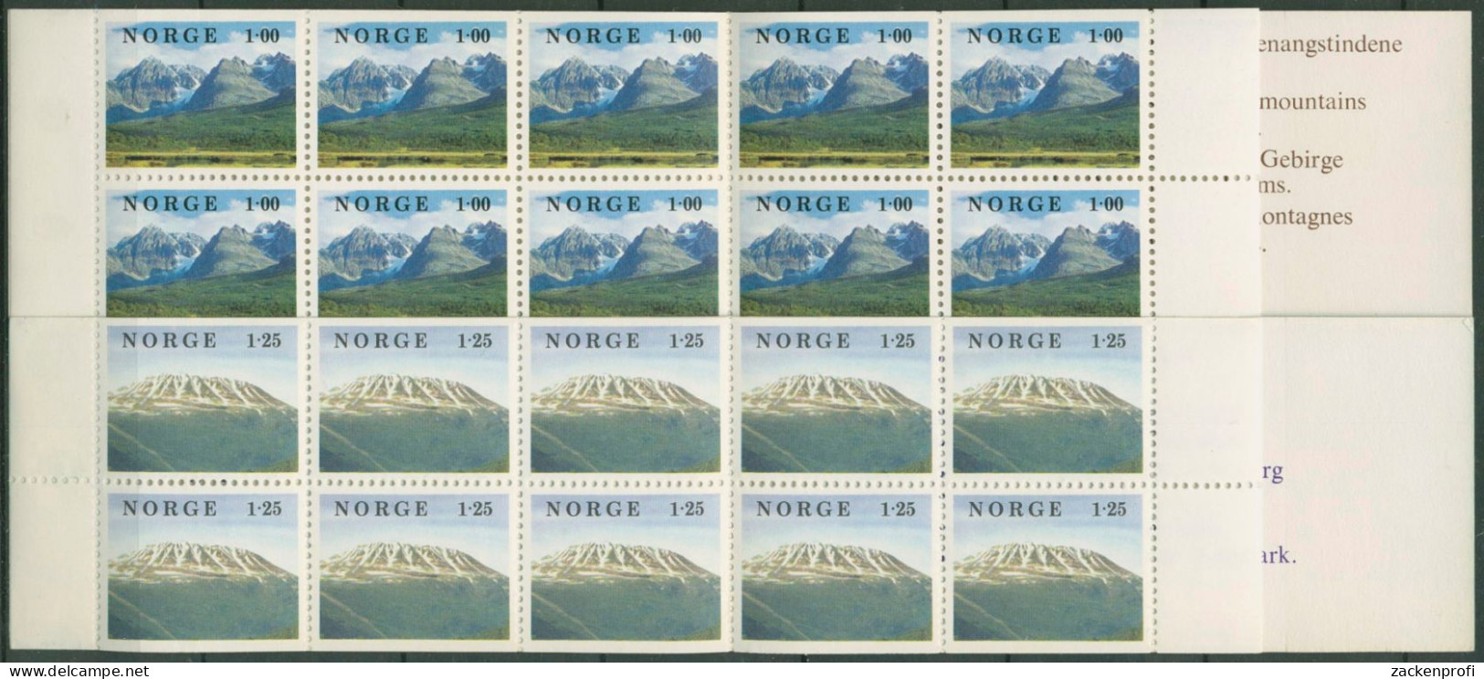 Norwegen 1978 Landschaften Markenheftchen 771/72 MH Postfrisch (C60804) - Carnets
