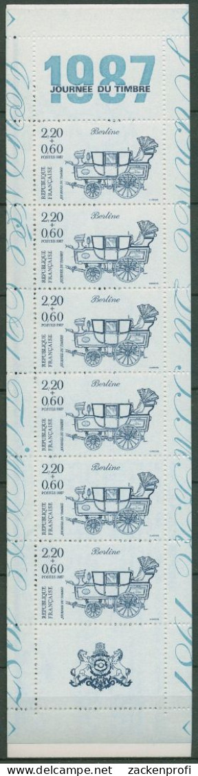 Frankreich 1987 Tag D.Briefmarke Kutsche Markenheftchen MH 8 Postfrisch (C60860) - Stamp Day