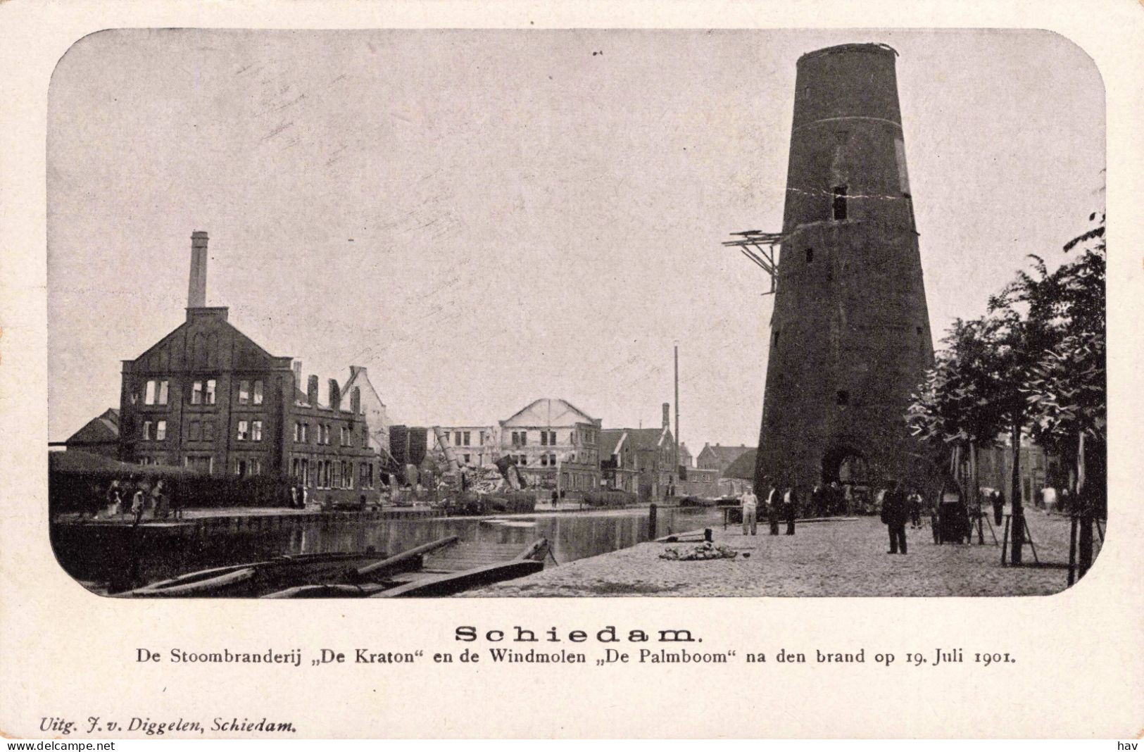 Schiedam Brand 19 Juli 1901 Molen De Palmboom En Stoombranderij De Kraton 3109 - Schiedam