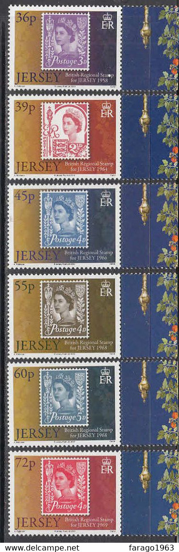 2010 Jersey Stamps On Stamps Complete Set Of 6 MNH @ BELOW FACE VALUE - Jersey