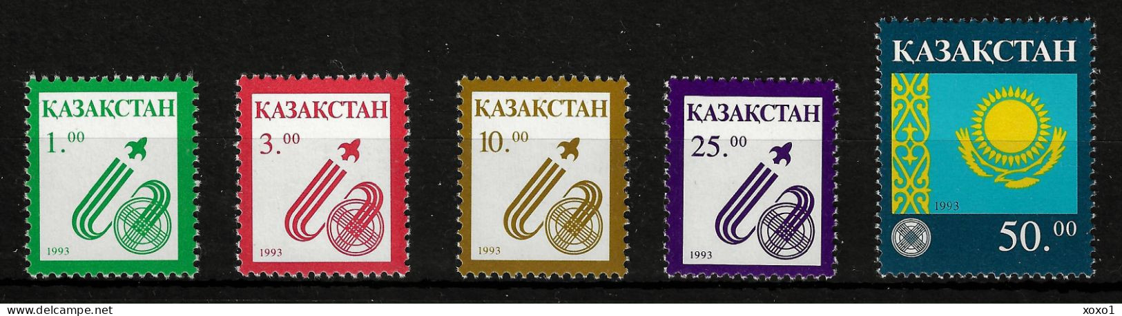 Kazakhstan 1993 MiNr. 18 - 22 Kasachstan ​​​​​​​National Symbols, Shanirak, Flag 5v MNH** 3.00 € - Francobolli