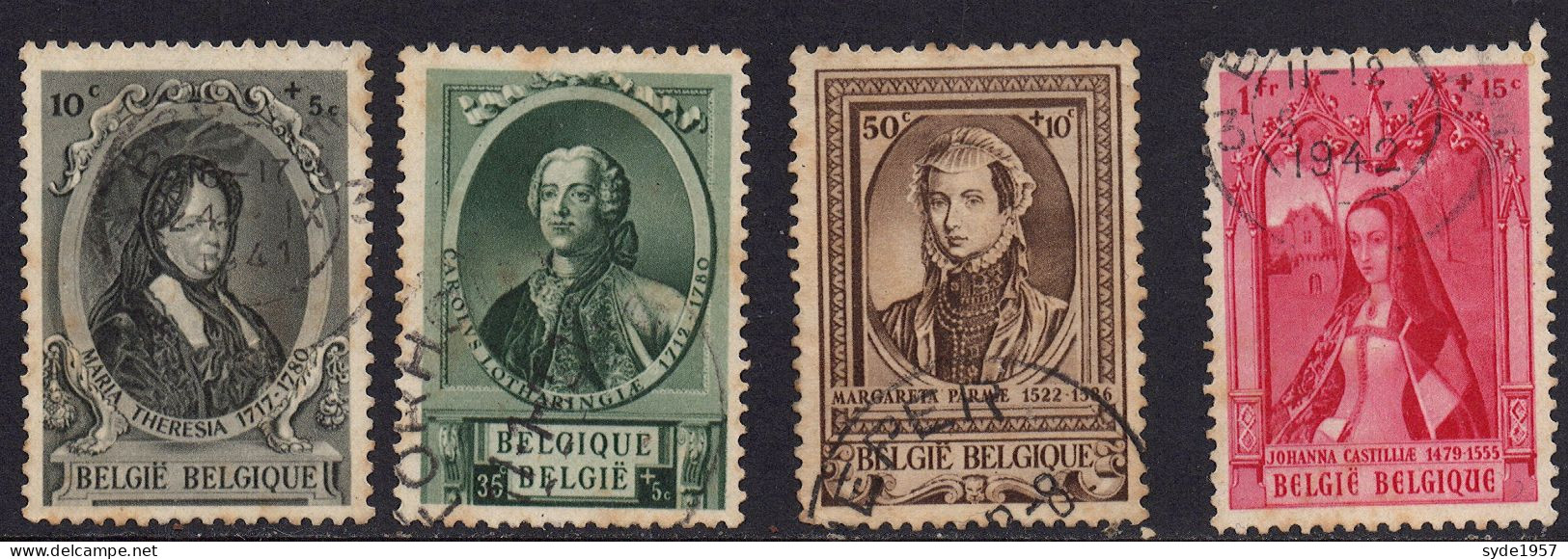 Belgique 1941- Portrait De Princes Européen COB 573 à 576 (4 Timbres/10) - Oblitérés