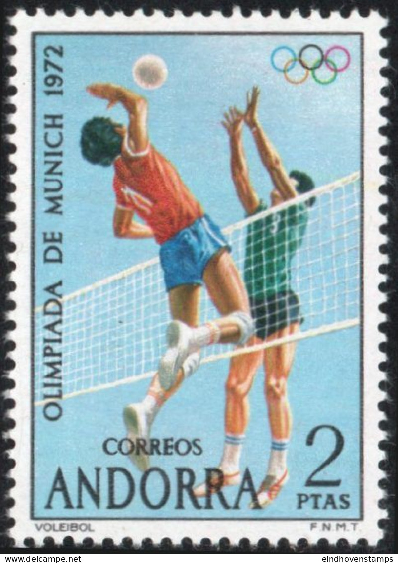 Andorra Spanish 1972, Volleybal 1 Value MNH Olympic Games Munich - Pallavolo