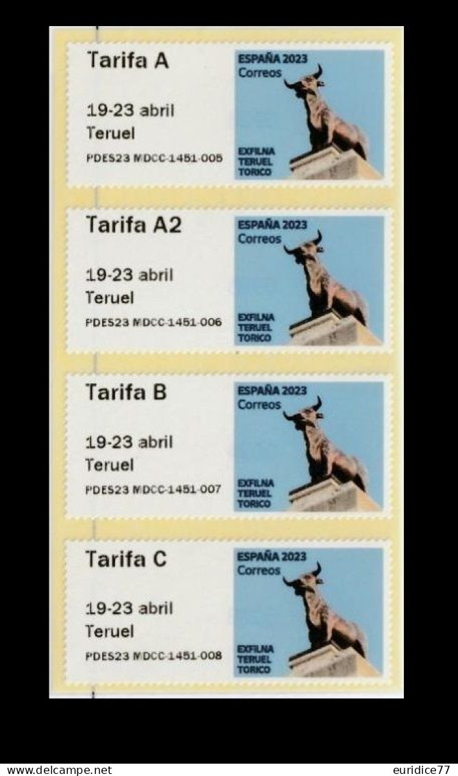 Spain Espagne España 2023 - ATM Exfilna 2023 Teruel Torico Strip Mnh** - Machine Labels [ATM]