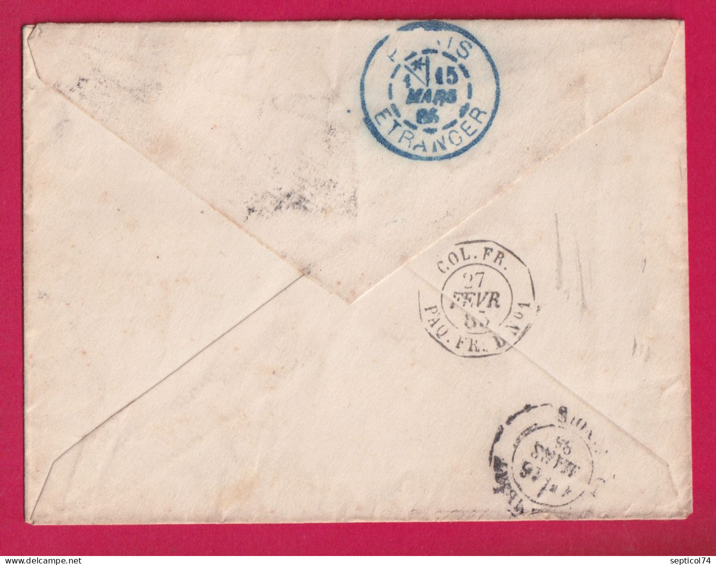 ALPHEE DUBOIS 25C JAUNE CAD POINTE A PITRE GUADELOUPE 1885 POUR CHAMBERY SAVOIE LETTRE - Covers & Documents