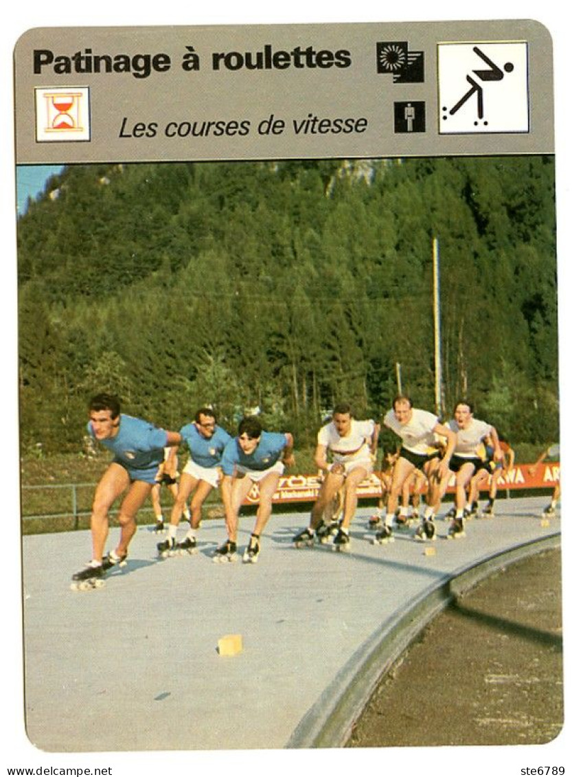 Patinage à Roulettes  COURSES DE VITESSE   Sport Fiche Illustrée Documentée - Sport