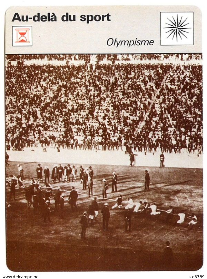 OLYMPISME  JO Stade Athenes 1906 Au Delà Du Sport Fiche Illustrée Documentée - Sport