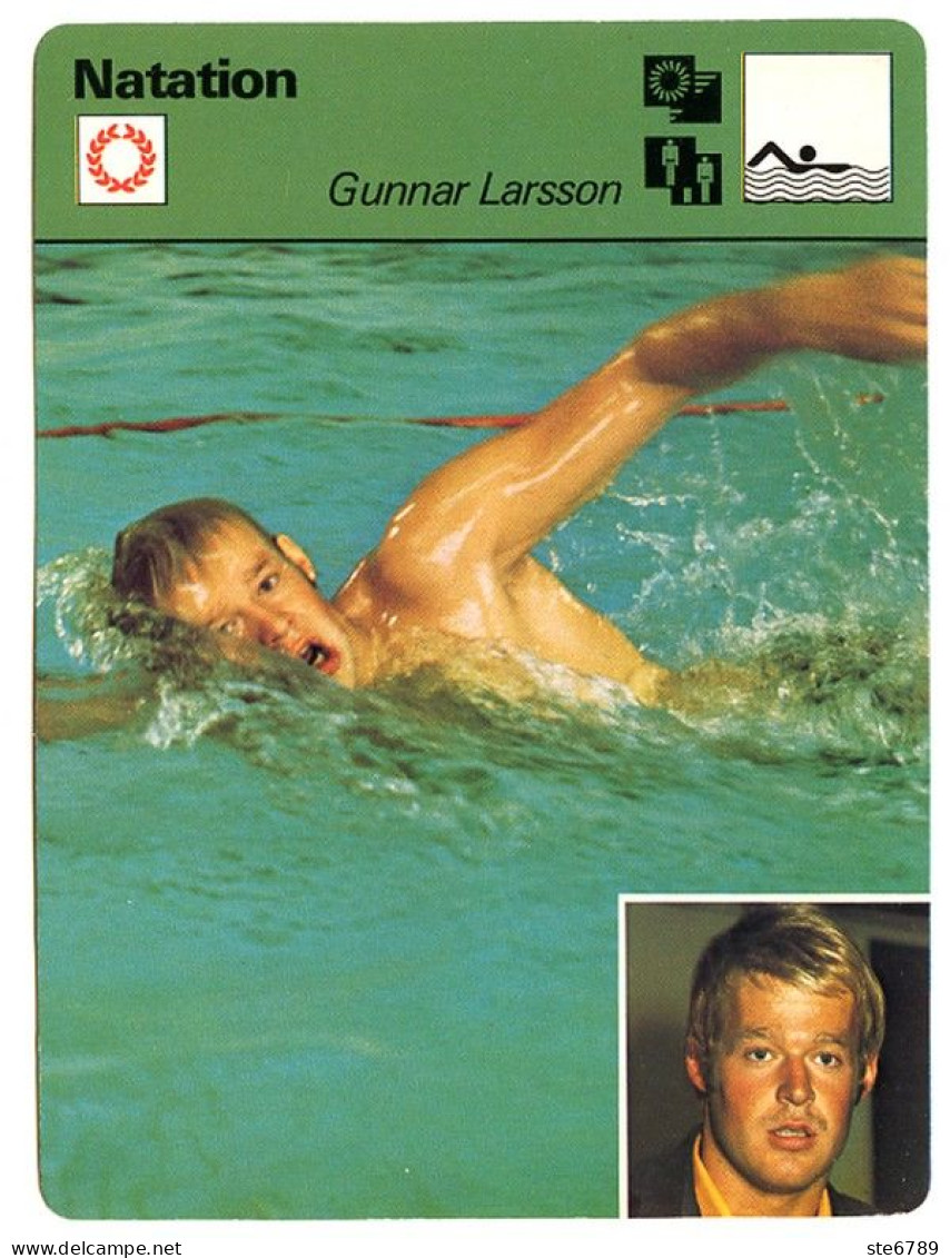 Natation  GUNNAR LARSSON   Sport Fiche Illustrée Documentée - Sport