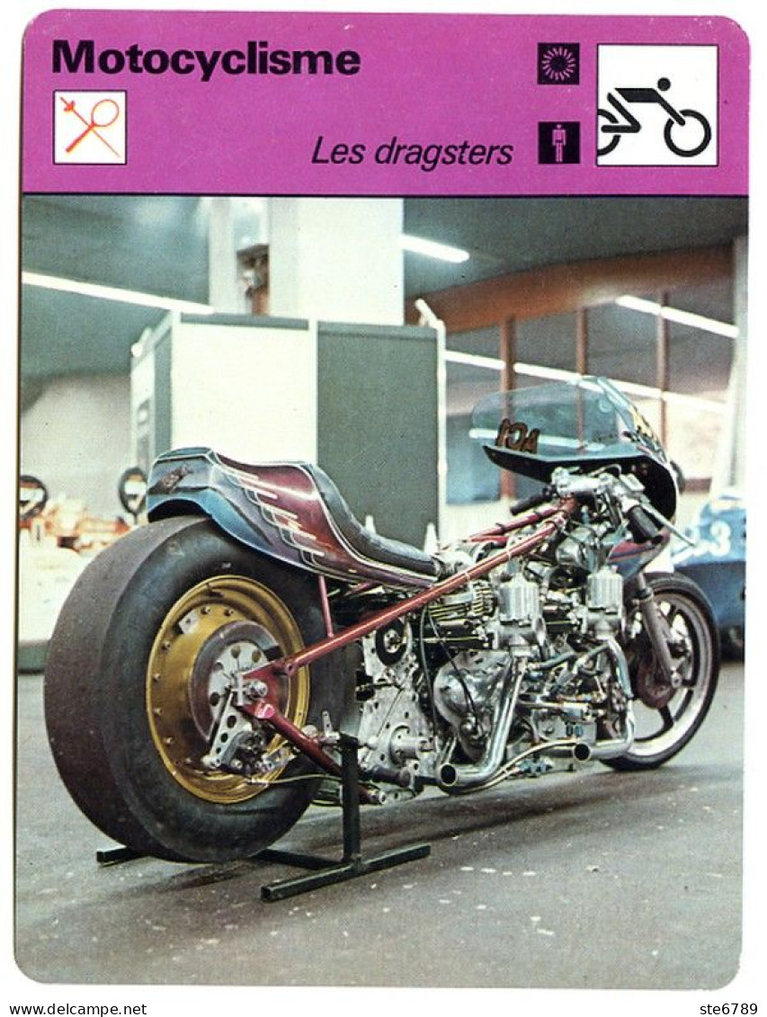 LES DRAGSTERS  Sport Moto Fiche Illustrée Documentée Motocyclisme - Sport