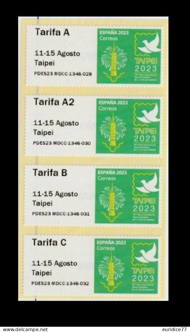 Spain Espagne España 2023 - ATM Taipei 2023 Strip Mnh** - Machine Labels [ATM]