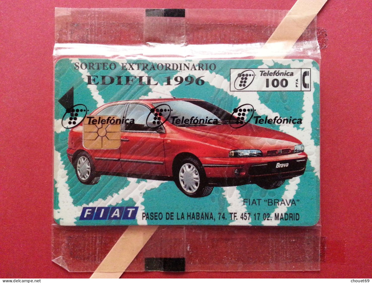 Telefónica - Edifil 1996 - Sorteo Fiat Brava - 7 000 Ex Blister MINT Folder (BQ0621 - Emisiones Privadas