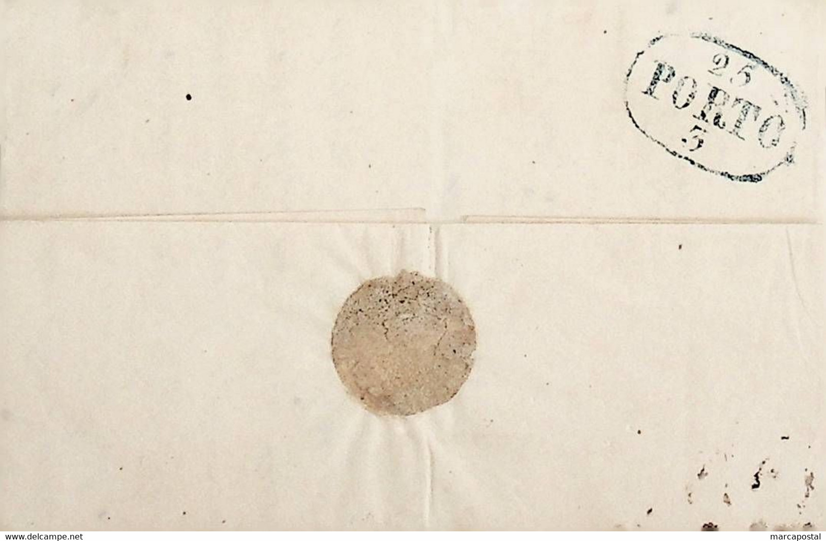 1845 Portugal Pré-Filatelia LMG 1 «LAMEGO» Sépia Preto - ...-1853 Prefilatelia