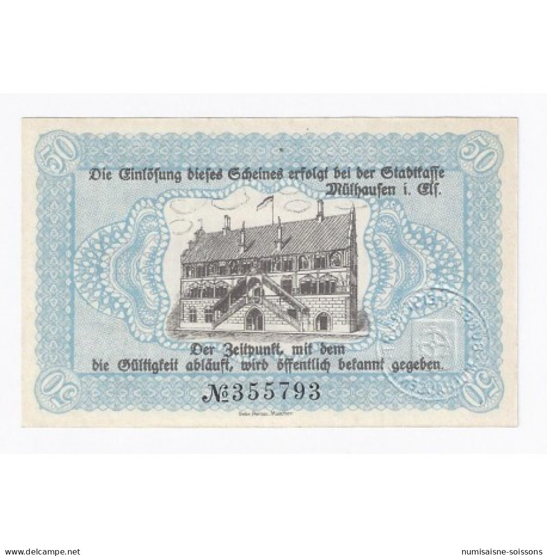 68100 - MULHOUSE (MULHAUSEN) - 50 PFENNIG 01/05/1918 - NEUF - Non Classés