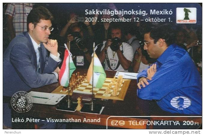 WORLD CHESS CHAMPIONSHIP 2007 * SPORT * MEXICO * PETER LEKO * VISWANATHAN ANAND * INDIA INDIAN * FLAG * MMK111 * Hungary - Hungary