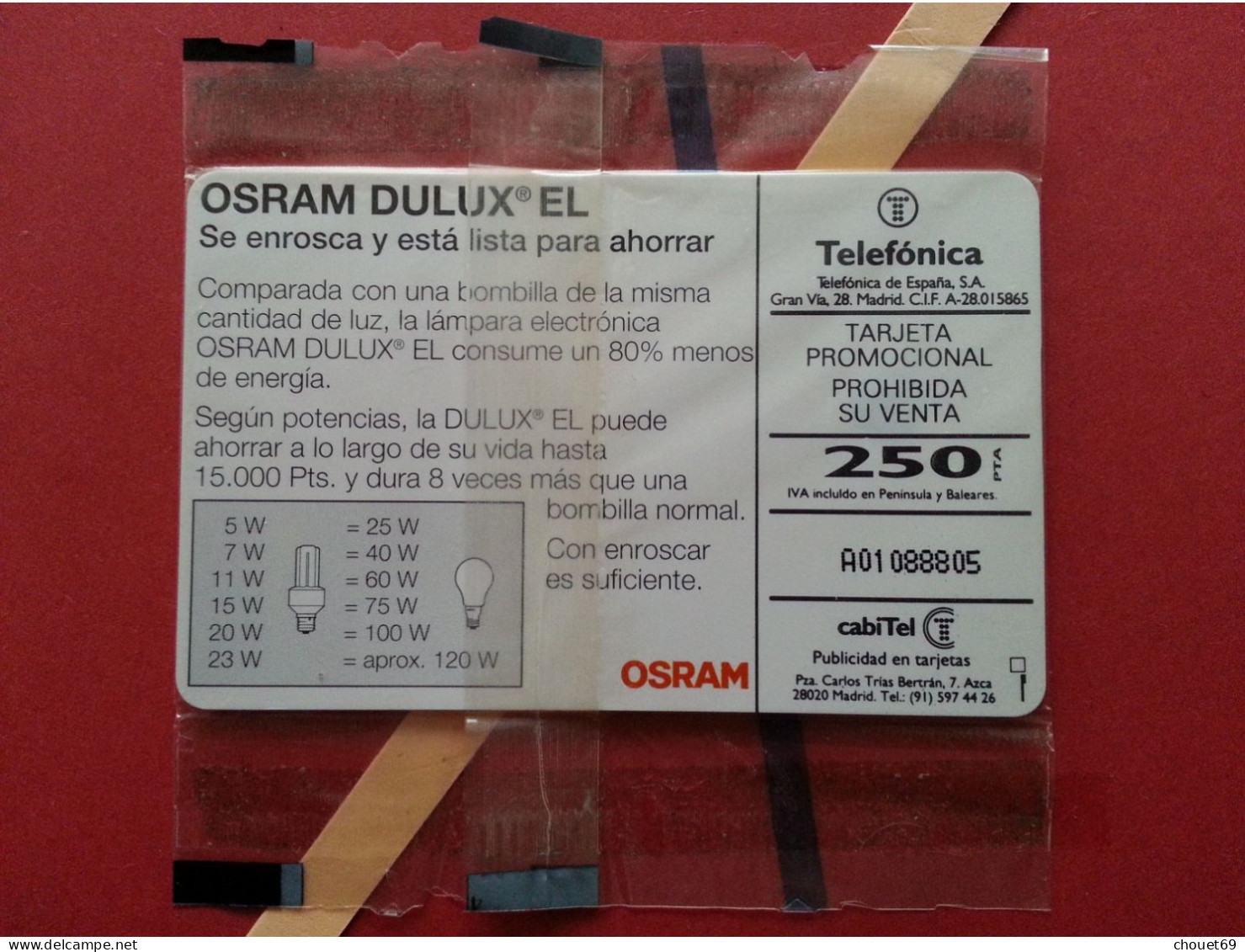 Telefónica - OSRAM DULUX -  MINT Neuve Blister NSB  (BQ0621 - Emisiones Privadas