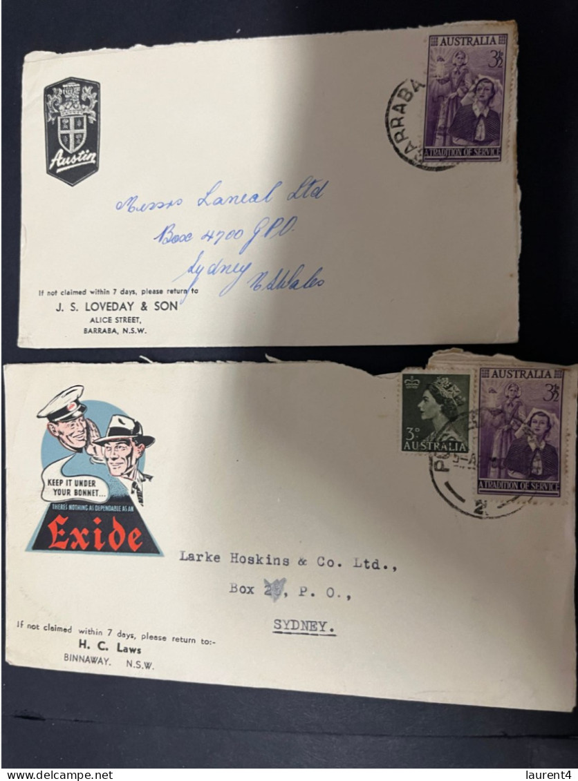 22-2-2024 (1 W 4) Australia Cover X 2 - 1950's (with Slogan Advertising) Nurse Stamps - Brieven En Documenten