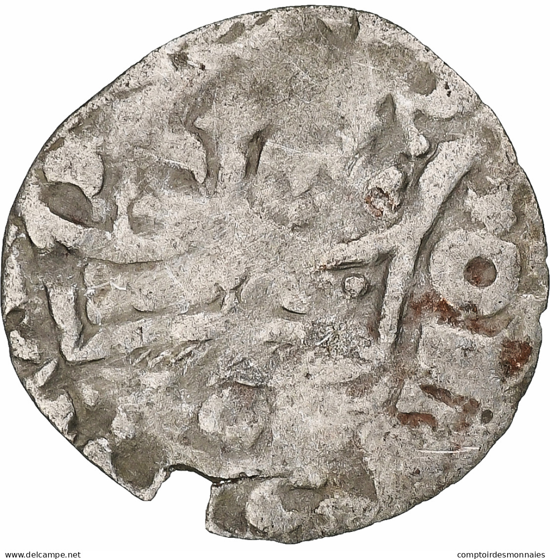 France, Charles IV, Double Parisis, 1323-1328, Billon, B+, Duplessy:244b - 1322-1328 Charles IV The Fair