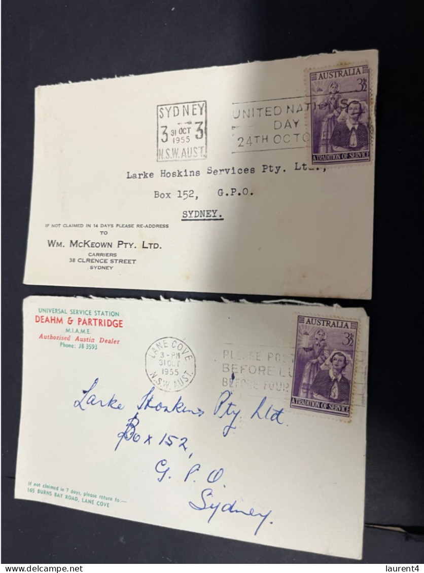 22-2-2024 (1 W 4) Australia Cover X 2 - 1950's (with Slogan Advertising) Nurses - Briefe U. Dokumente