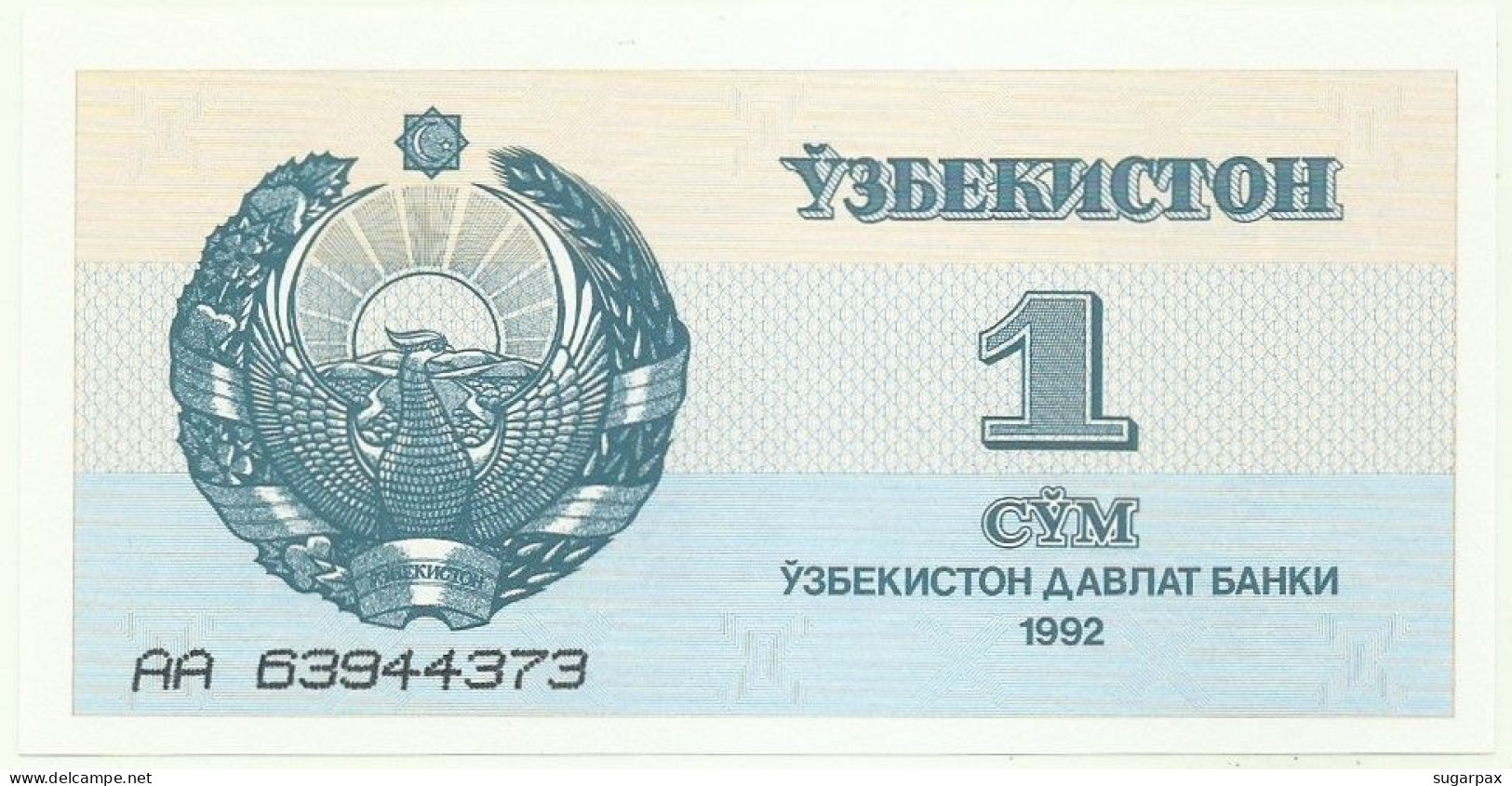 UZBEKISTAN - 1 SUM - 1992 ( 1993 ) - Pick 61 - Unc. - Serie AA - Oezbekistan