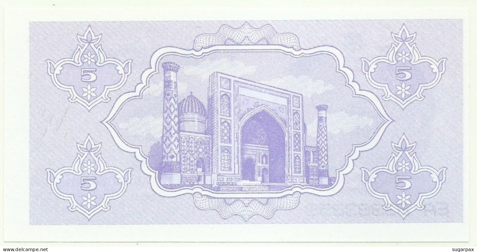 UZBEKISTAN - 5 SUM - 1992 ( 1993 ) - Pick 63 - Unc. - Serie EA - Uzbekistan