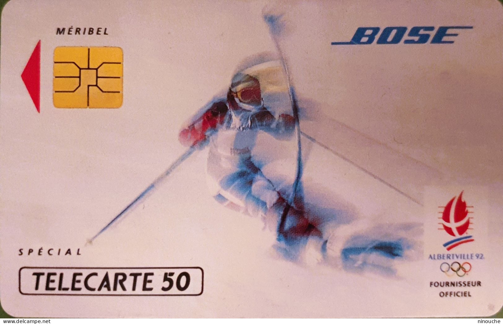 TELECARTE FRANCE / FRANCE TELECOM / 50 UNITÉS / JEUX OLYMPIQUES D'ALBERVILLE / MERIBEL / SKI / BOSE FOURNISSEUR OFFICIEL - Sonstige – Europa